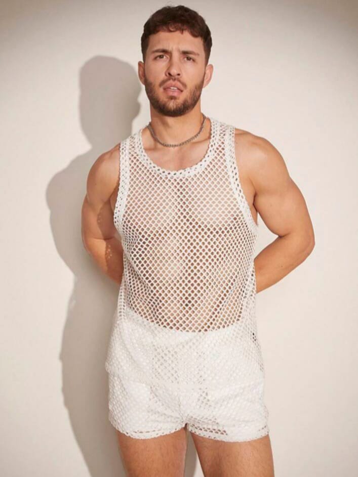 Bonga Boys Men's Casual Mesh Sleepwear Tank Top & Short Set